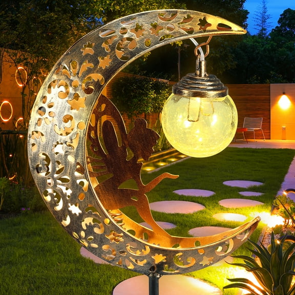 Butory Waterproof LED Solar Fairy Crackle Glass Stake Lights