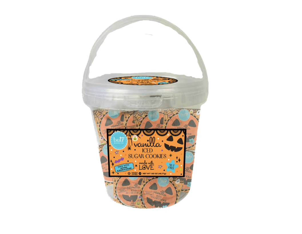 Butr Baking Co. Jack-O-Lantern Mini Single Serve Cookie Bucket, 15ct