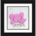 thumbnail image 1 of Butson, Erin 20x21 Black Ornate Wood Framed with Double Matting Museum Art Print Titled - Happy Pink Elephant, 1 of 4