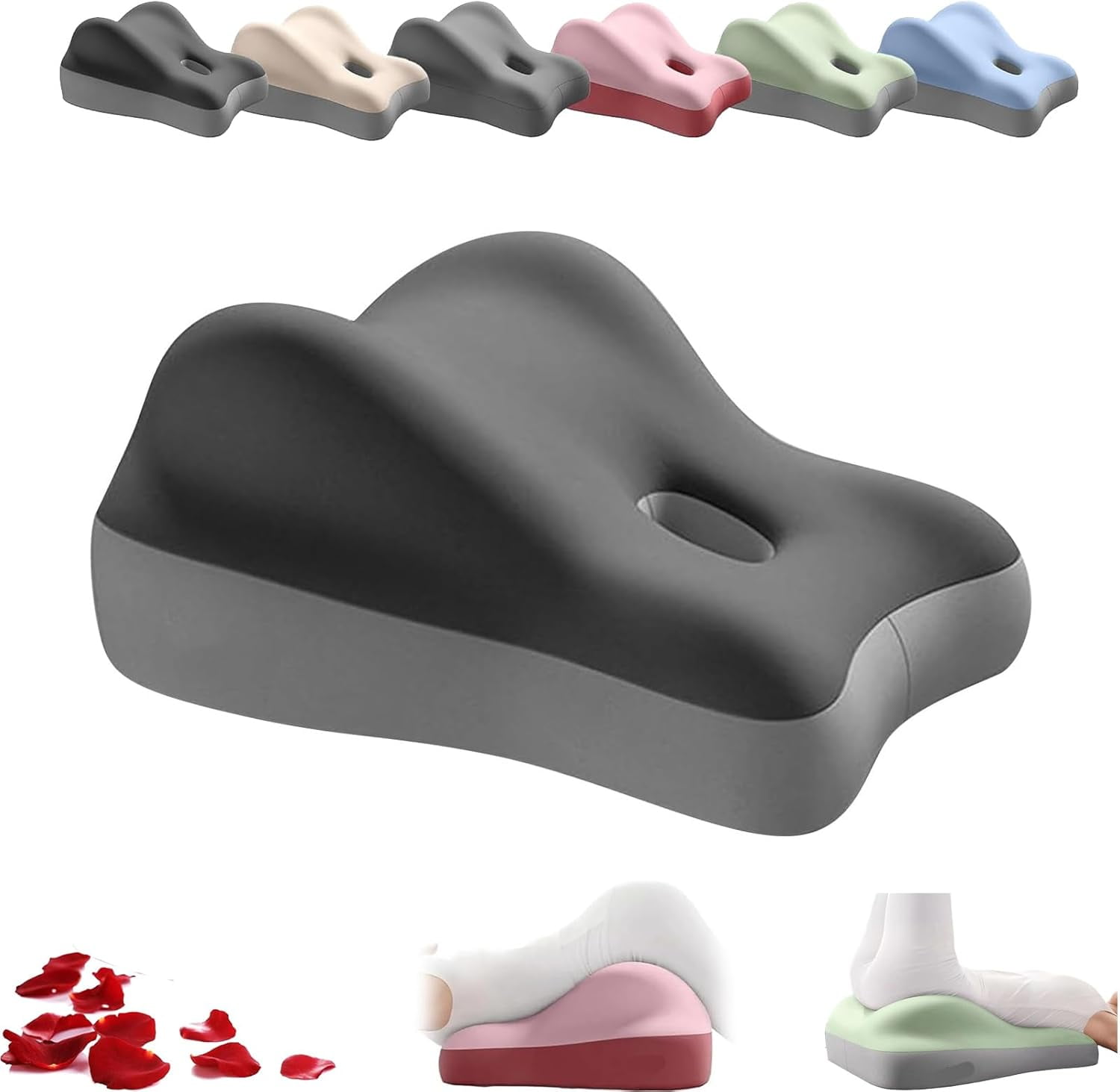 3M Couples Butt Cushion – Memory Foam Pillow For Pregnant Women & Adults – Ergonomic Gray 11x18in