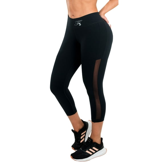 Butt Lifter Capri Sports Leggings with Internal High Waist Fajas Powernet Supplex Levanta Cola Pantalones Colombianos 407BB by Fiorella Shapewear