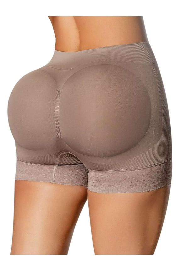Butt Lifter Enhancer High Waist Seamless Shorts Girdle with Powernet Fajas Levanta Cola Colombianas 644C