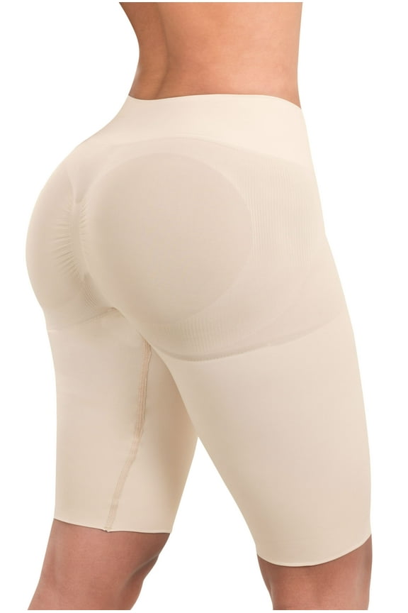 Butt Lifter Enhancer Seamless High Waist Shorts Women Girdle with Latex Fajas Levanta Cola Moldeadoras Colombianas 624N Beige by Fiorella Shapewear