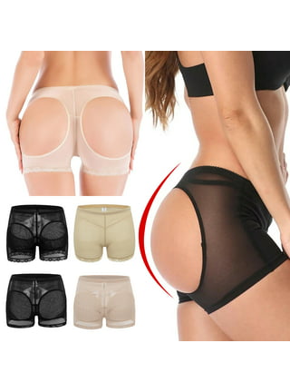 Women Body Sculpt Shaper High Waist Tummy Control Panties Butt Lifter Flat Tummy  Pants Open Crotch Hips Enlargement Unde size 6XL Color Beige