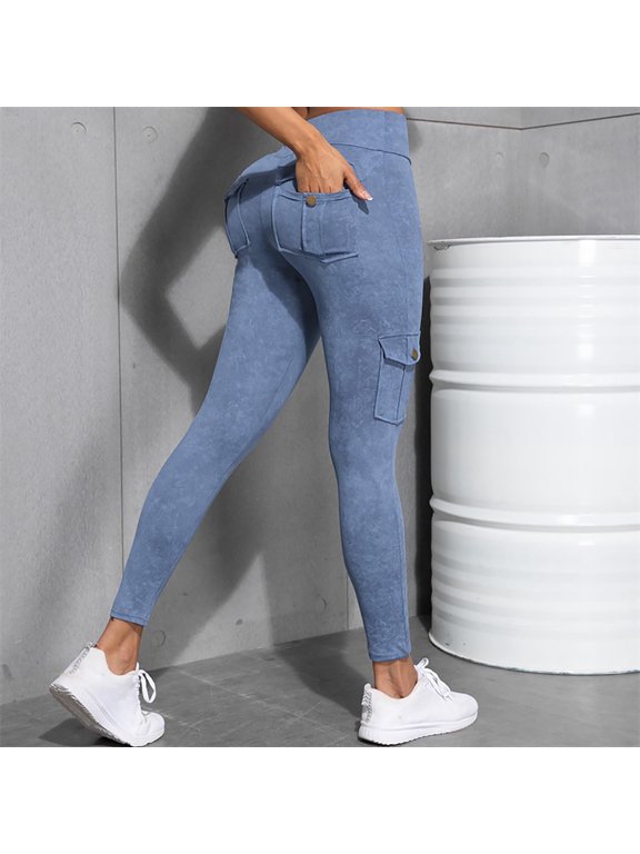 Butt Lifting Leggings for Women High Waist Stretch Comfort Yoga Pant with Pocket Gym Lounge Athletic Cargo Workout Tights