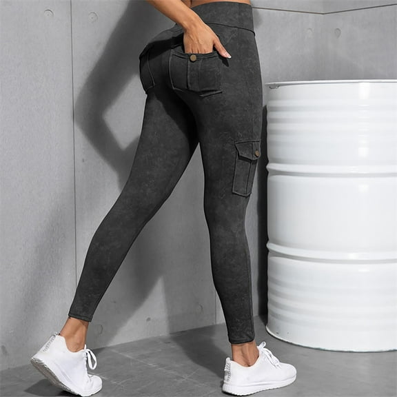 Butt Lifting Leggings for Women High Waist Stretch Comfort Yoga Pant with Pocket Gym Lounge Athletic Cargo Workout Tights