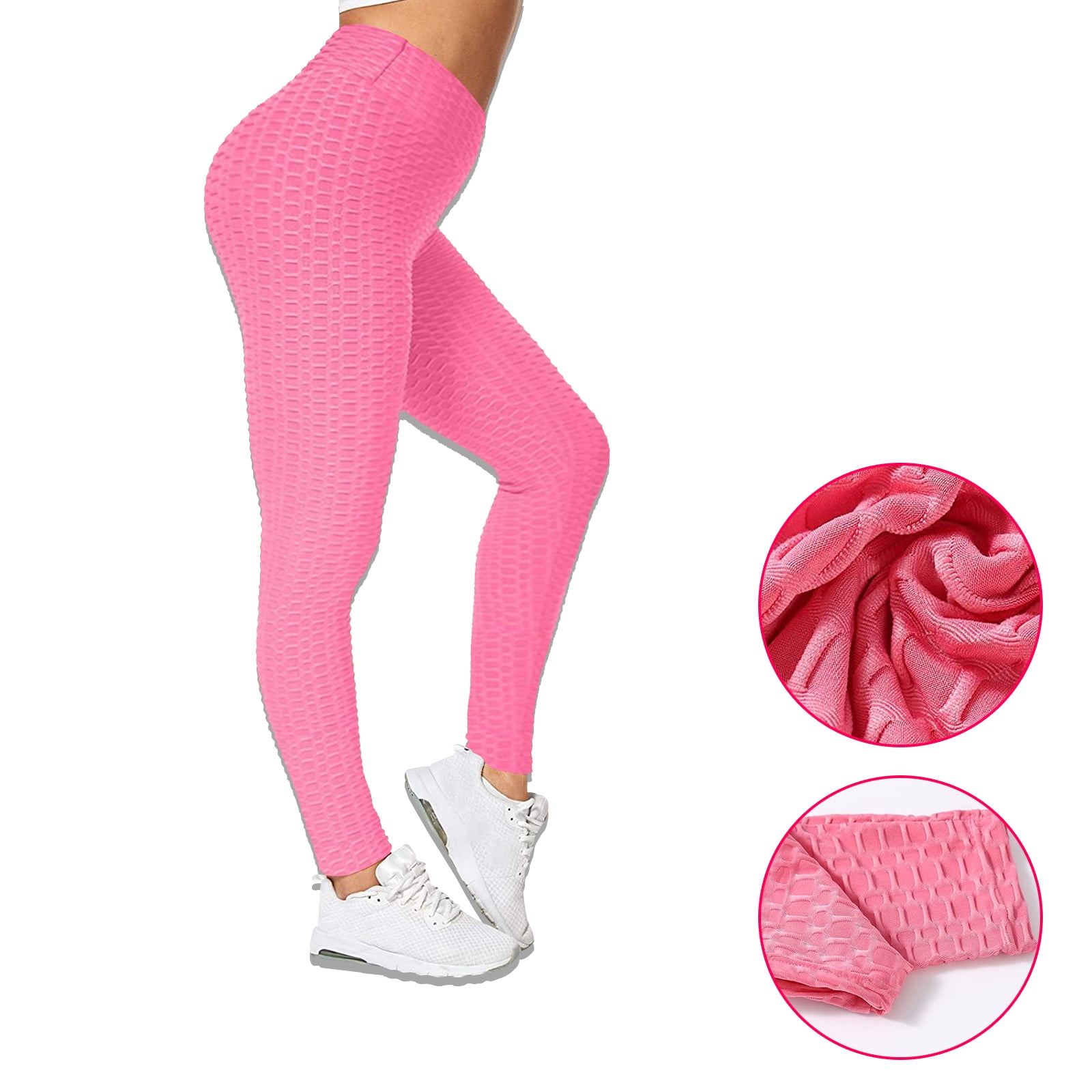 TikTok leggings MEDIUM pink scrunch butt ankle length brand new