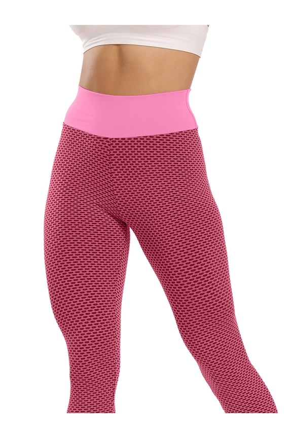 Butt Lifting Leggings for Women Tummy Control Workout Yoga Pants High Waisted Booty Gym Tights Pink XXL