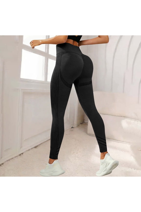 Butt Lifting Lycra No Front Seam Workout Leggings for Women Tummy Control High Waist Seamless Gym Running Leggings Black XL