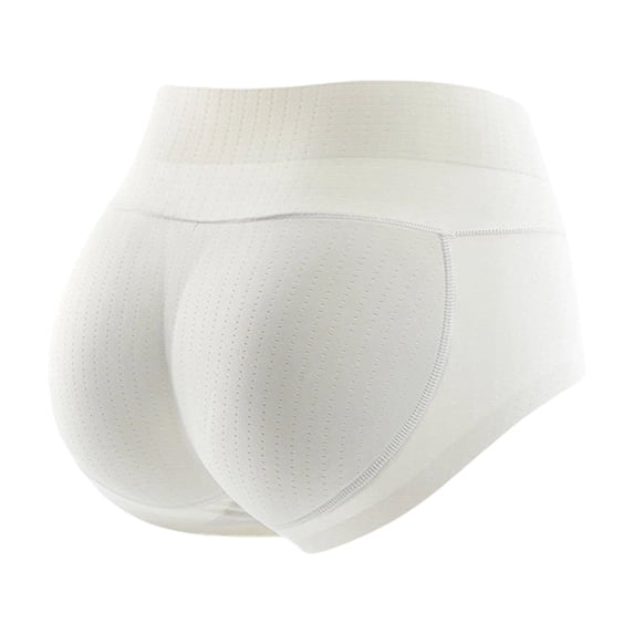 Butt Lifting Panties for Women No Show Stretch Padded Underwear High Waisted Full Coverage Tummy Control Shapewear White S