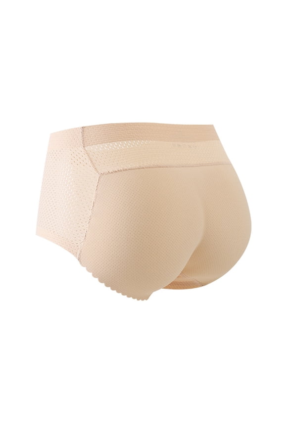 Butt Lifting Thick Hip Shaping Sexy Briefs Thongs for Women Beige L