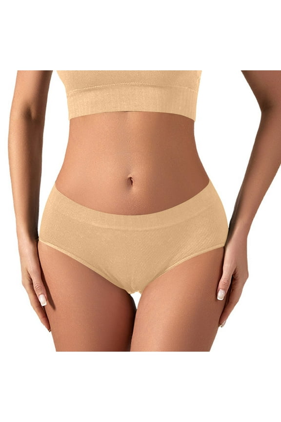 Butt Lifting Underwear for Women Women Solid Color Patchwork Briefs Panties Underwear Butt Lifter Bikini Underpants Women's Bikini Panties Beige L