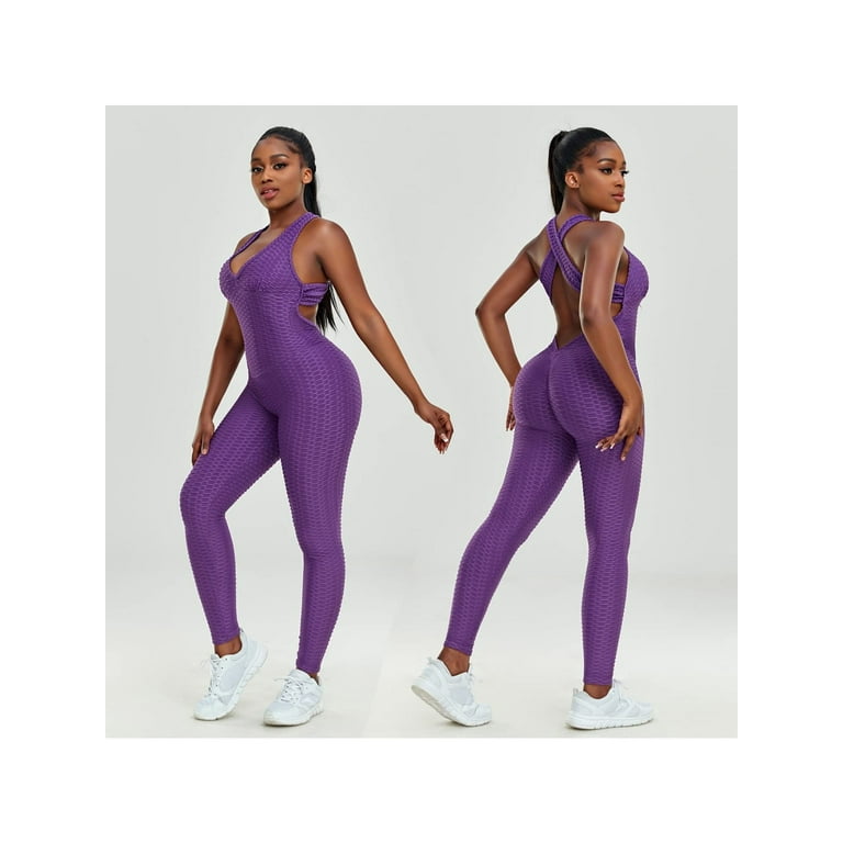 Butt Lifting Yoga Jumpsuit for Women Backless Sports Bandage Sexy Romper Gym Workout Bodysuit Walmart