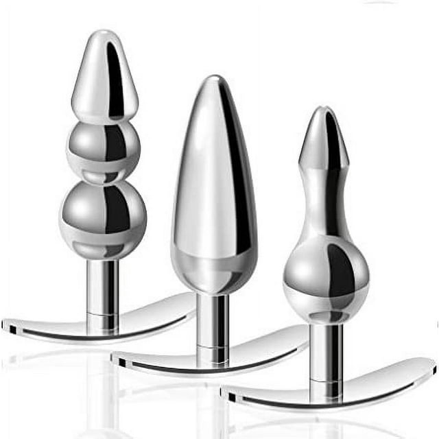 Butt Plugs,Butt Plugs Anal Toys，Metal Butt Plug Anal Sex Toy Bent w/ Handle Stainless Steel,A3