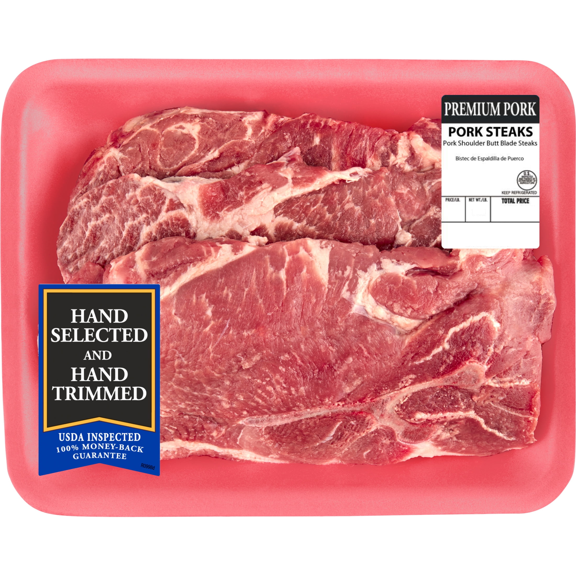Butt Steak Bone-in Family Pack, Pork, 3.1 - 5.1 lb (Fresh)