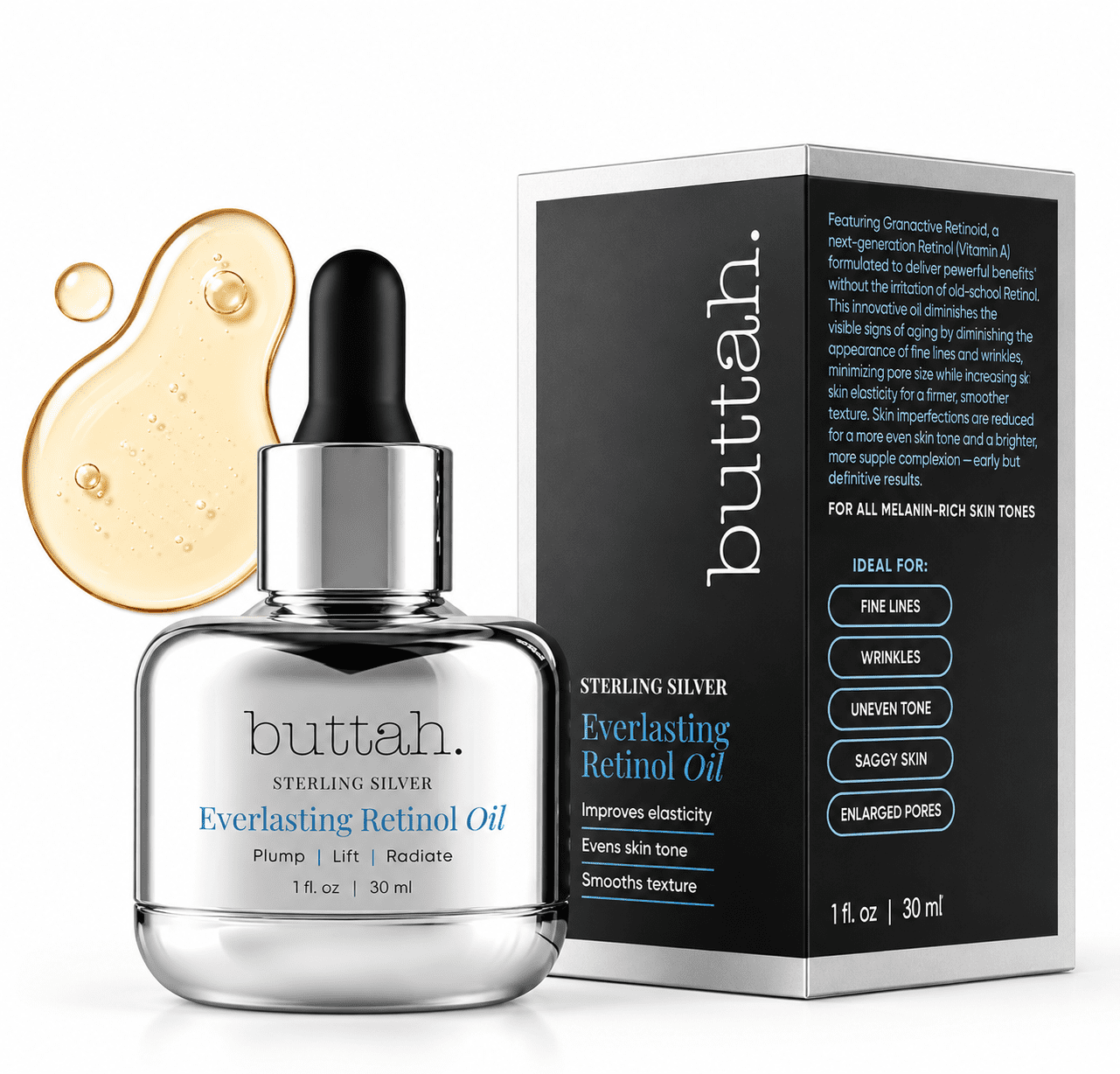 Buttah Skin Everlasting Retinol Oil - Retinol Vitamin Serum For Face - Nourish, Hydrate, and Rejuvenate Your Skin with this Retinol Serum - Facial Serums Retino