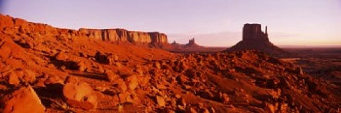Butte rock formations at Monument Valley Arizona USA Canvas Art - Panoramic Images (18 x 6)