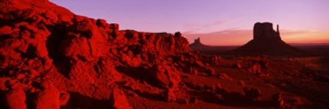 Butte rock formations at Monument Valley Arizona USA Canvas Art - Panoramic Images (36 x 12)