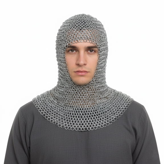Medieval Knights Chainmail Coif Halloween Costume Accessories Chain Mail Hood