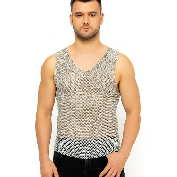 Butted Aluminum Chainmail Vest Sleeveless Chain Mail Shirt Medieval Knights Armor Chainmaille Costume