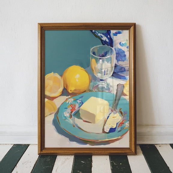 Butter And Lemons , Kitchen Wall Art Decor, Butter Yellow , Colorful Home Decor, Aesthetic Decor, Unframed Paper Print