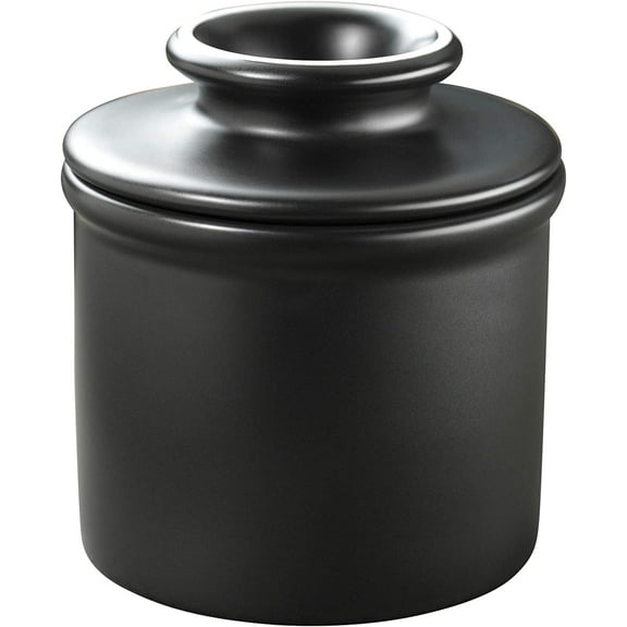 Butter Bell® Crock – Classic Ebony Matte Ceramic Butter Holder with Lid, Keeper for Spreadable Butter