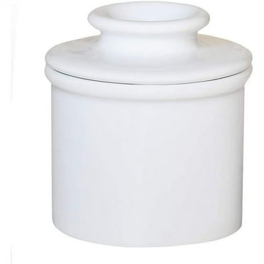 Butter Bell - The Original Butter Bell Crock by L Tremain, a Countertop French Ceramic Butter Dish Keeper for Spreadable Butter, Glossy White, 1 Piece, 3.94 x 3.94 x 4.14 Inches
