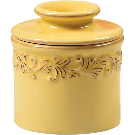Butter Bell® Crock – Antique Goldenrod Ceramic Butter Holder with Lid, Keeper for Spreadable Butter