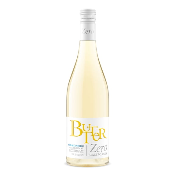 Butter Chardonnay Zero Alcohol Removed California White Wine, 750 ml Bottle, 0.00% ABV