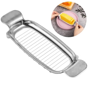 Butter and Cheese Slicer, Sharp Stainless Steel Food Cutter with Handles, Handheld Block Cheese Cutter, Multipurpose Food Slicer for Fruit, Egg, Baking, Kitchen Slicing Tool