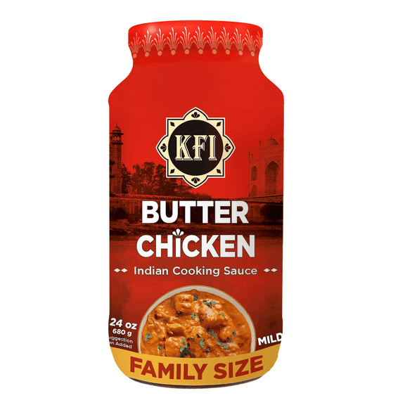KFI Butter Chicken Cooking Sauce, 24 oz Jar, Family Size, Vegetarian, Gluten-Free