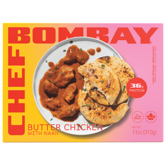 Butter Chicken with Naan. 11 oz Frozen Meal. Ready to Eat.