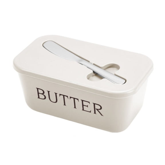 Butter Container Food Grade PP Box Restaurant Sealed Storage Box Cheese Dish -White