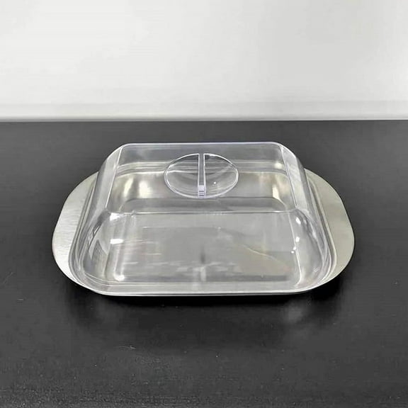 Butter Container - White Butter Fridge Storage Container Butter Storage Box,Metal Butter Box with Lid