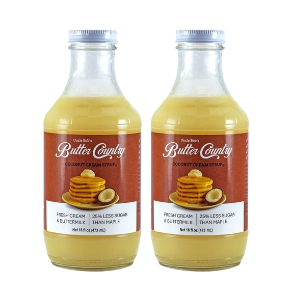 Butter Country Rich and Creamy Buttermilk Syrup | Coconut Cream Flavor | 16 fl oz / 2 Pack