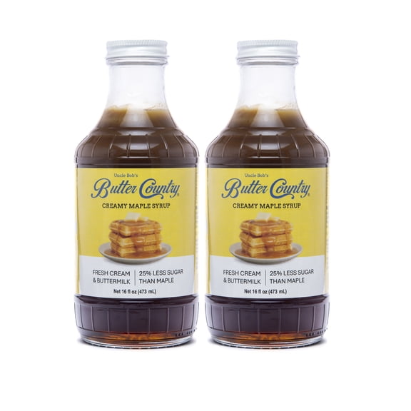 Butter Country Rich and Creamy Buttermilk Syrup | Creamy Maple Flavor | 16 fl oz / 2 Pack