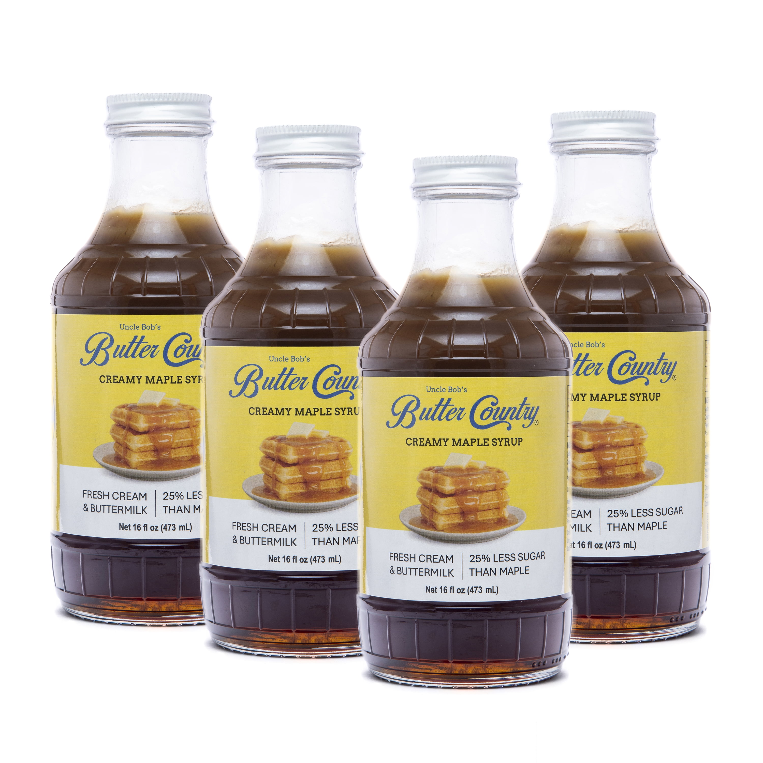 Butter Country Rich and Creamy Buttermilk Syrup | Creamy Maple Flavor | 16 fl oz/4 Pack