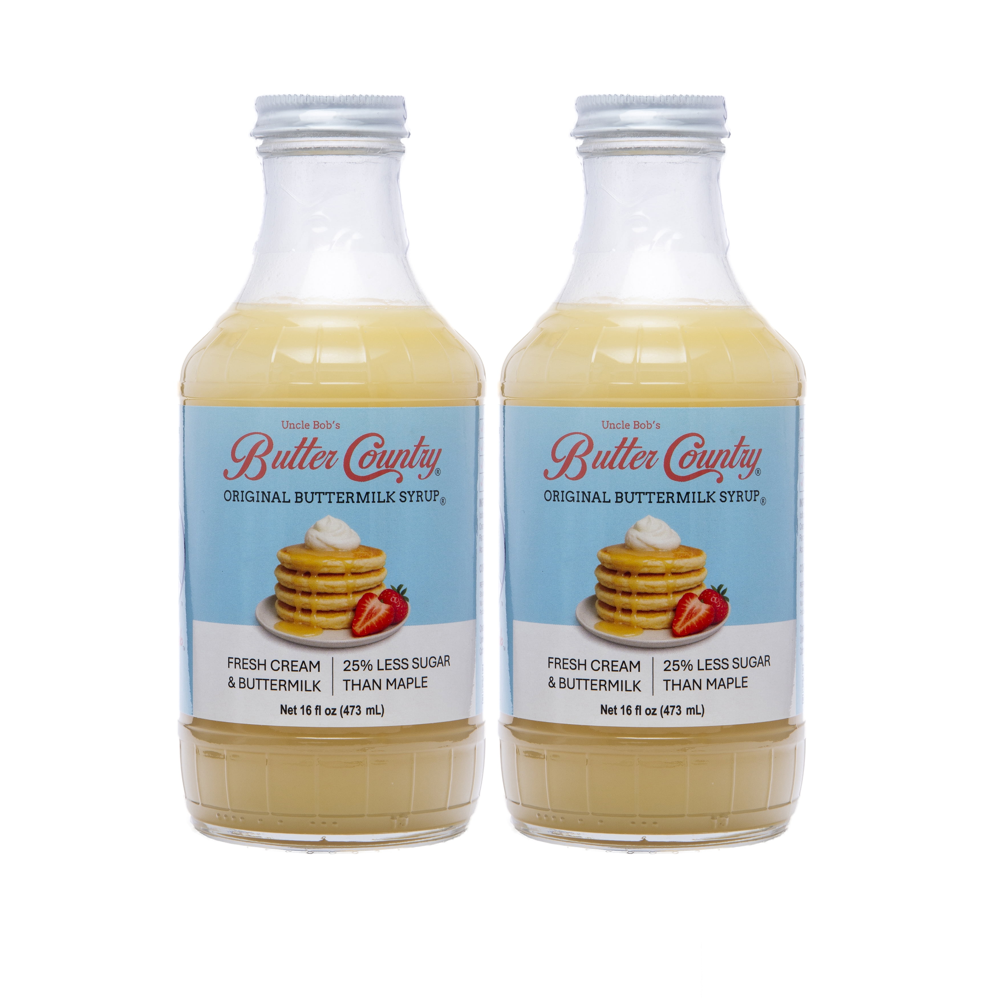 Butter Country Rich and Creamy Buttermilk Syrup | Original Buttermilk Flavor | 16 fl oz / 2 Pack