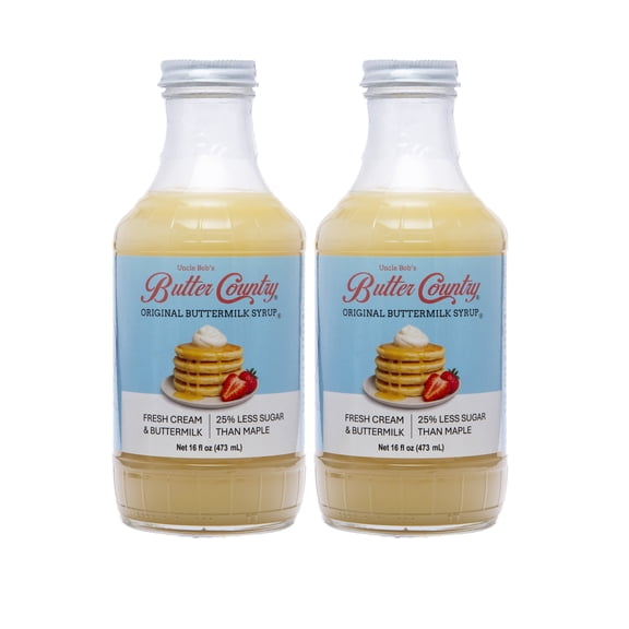 Butter Country Rich and Creamy Buttermilk Syrup | Original Buttermilk Flavor | 16 fl oz / 2 Pack
