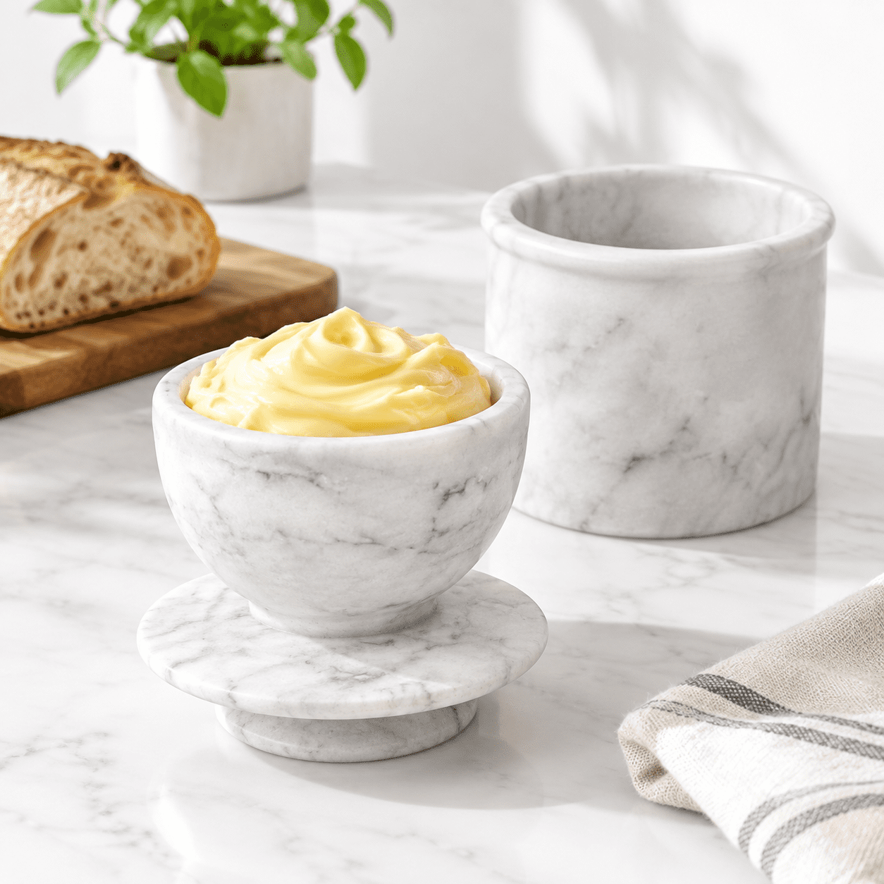 Butter Crock With Lid Dish White Grey Large - Walmart.com