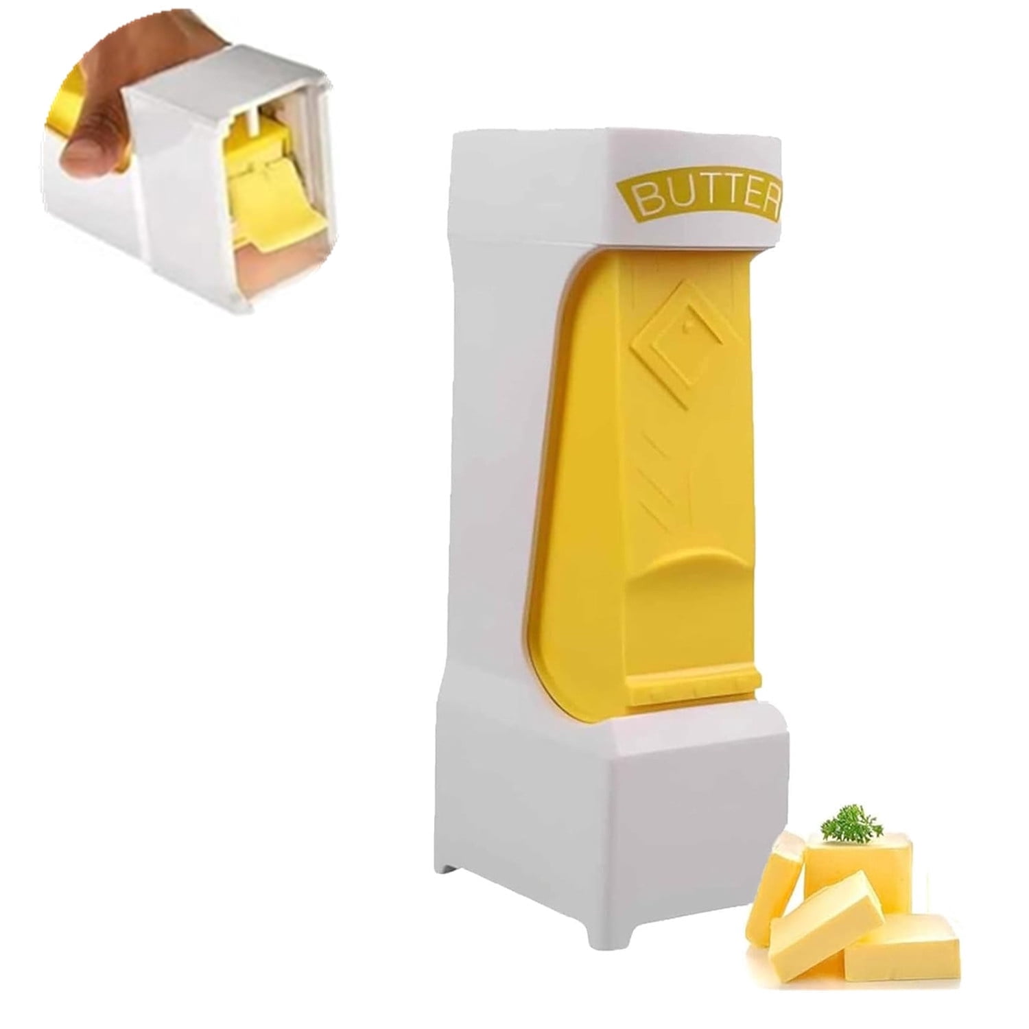 JOWNEEL Butter Cutter Slicer, One-Click, Single Stick, Stainless Steel ...