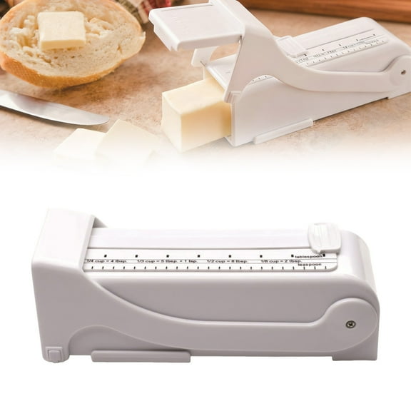 Butter Cutter and Dispenser with Measuring Slicer, Single Stick Butter Keeper for Slices on Bread, Cakes, and Cookies
