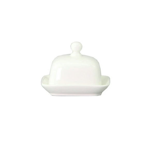 Butter Dish Ceramic Material Countertop Butter Crisper for Kitchen White