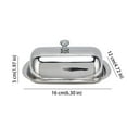 thumbnail image 1 of A Butter Dish Clearance! Butter Dish With Lid Stainless Butter Container for Countertop Butter Holder With Handle Cover Cheese Container Classic Butter Tray With Lid for Kitchen Hotel, 1 of 8