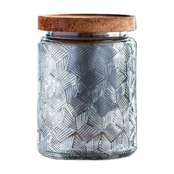 Butter Dish Cubic Pattern Glass Jar for Home Kitchen Storage Candy Honey