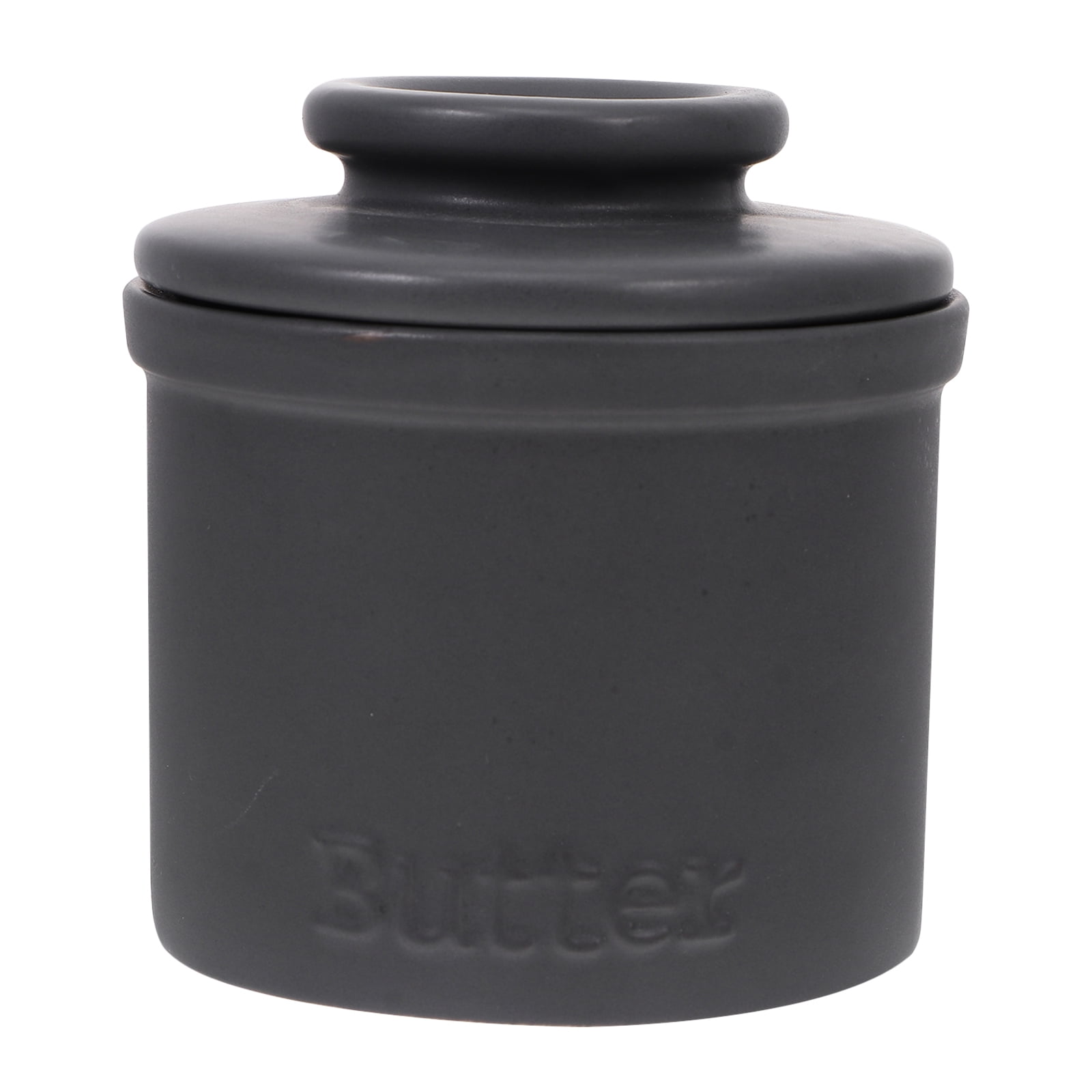 Butter Dish French Crock Keeper Dispenser Country Plant Churn Christmas