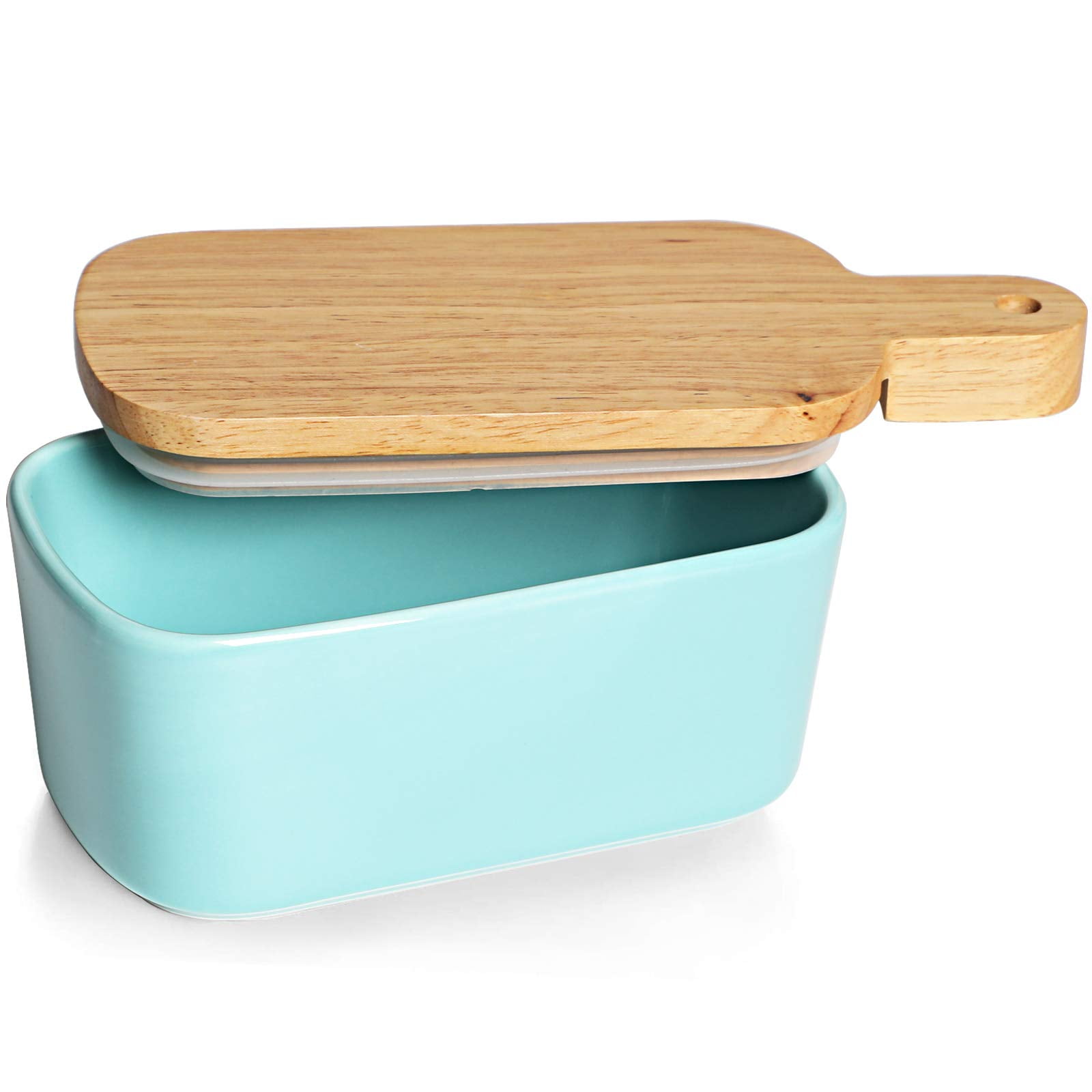 Butter Dish Large Ceramics Butter Holder with Extended Lid (Turquoise