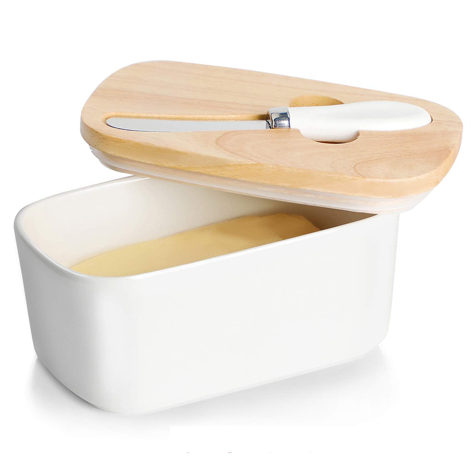 Personalized Butter Dish With Wooden Lid Unique Kitchen Gift for