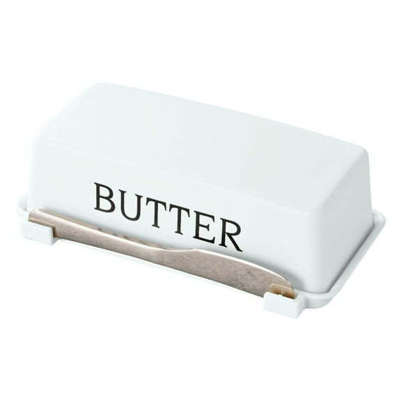 Butter Dish with Lid, Butter Dish with Lid for Countertop, Butter Tray, Kitchen Butter Keeper, Butter Container, Butter Holder, Holds 1 Stick, Microwave and Dishwasher Safe, 6.88x3.26 Inch, White