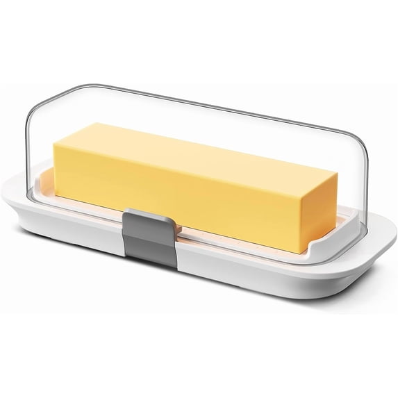 Butter Dish with Lid for Countertop and Refrigerator Door Shelf, Airtight Butter Keeper Container, Butter Holder for East/West Coast Butter, BPA-free, Microwave/Dishwasher Safe